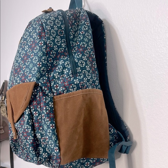 Roxy Blue and Brown Geometric Pattern Backpack EUC No Callouts main image 4